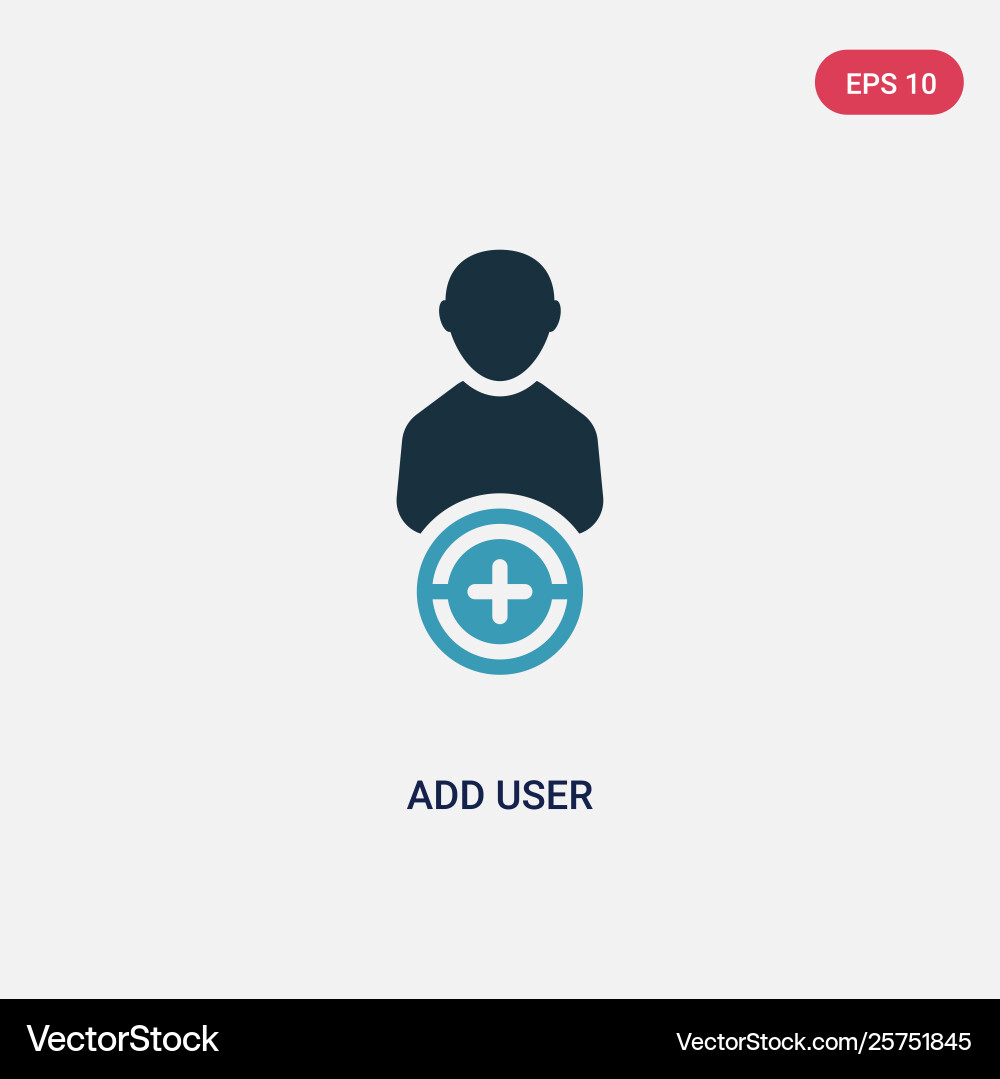 Two color add user icon from interface vector image