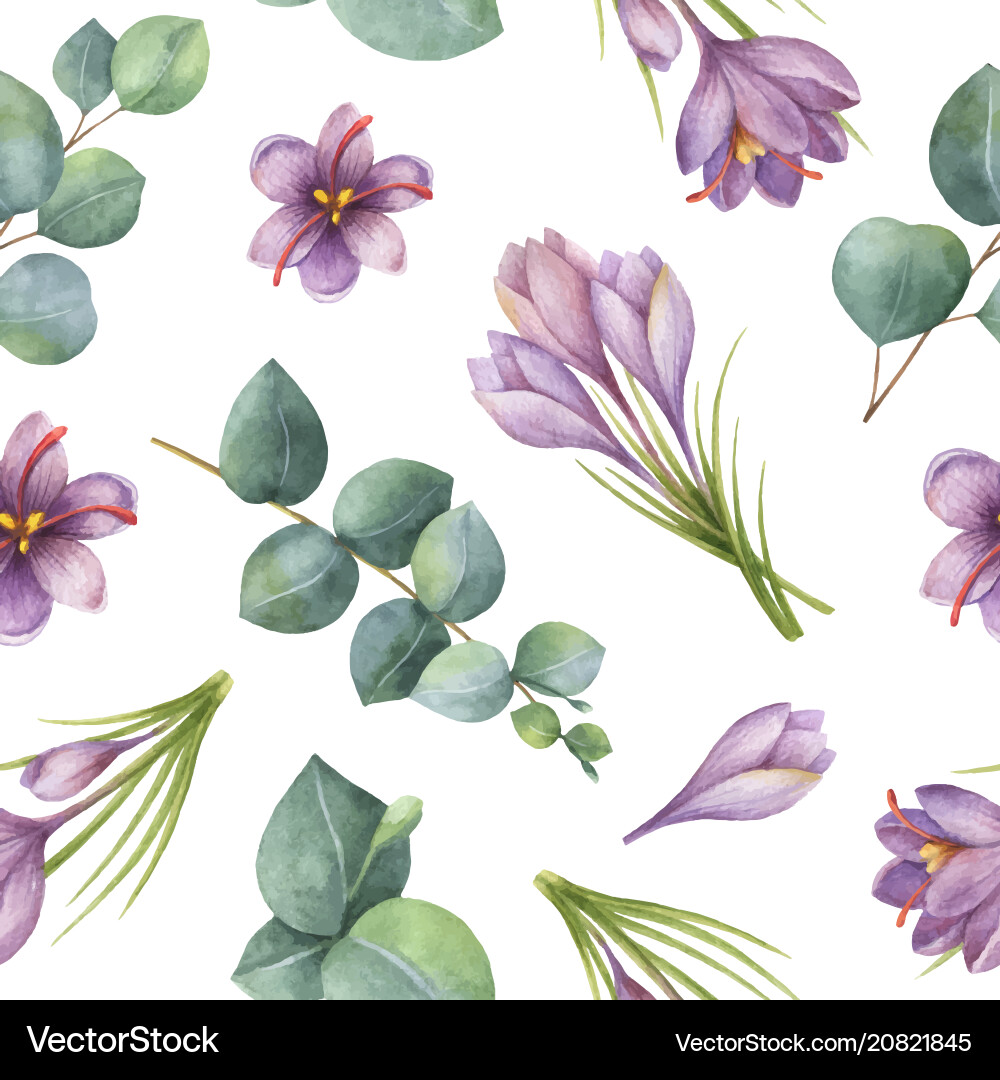 Watercolor seamless pattern with silver vector image