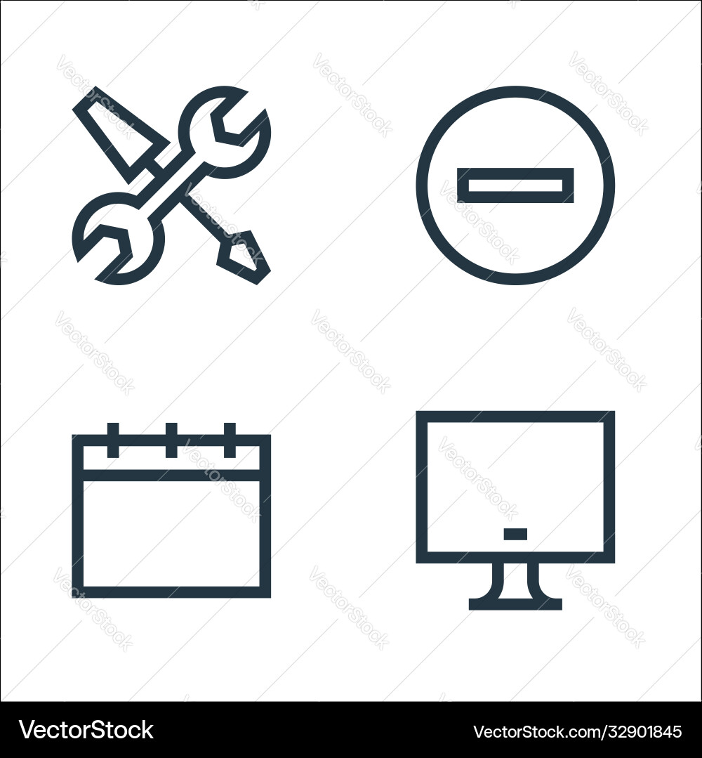 Web essentials line icons linear set quality vector image