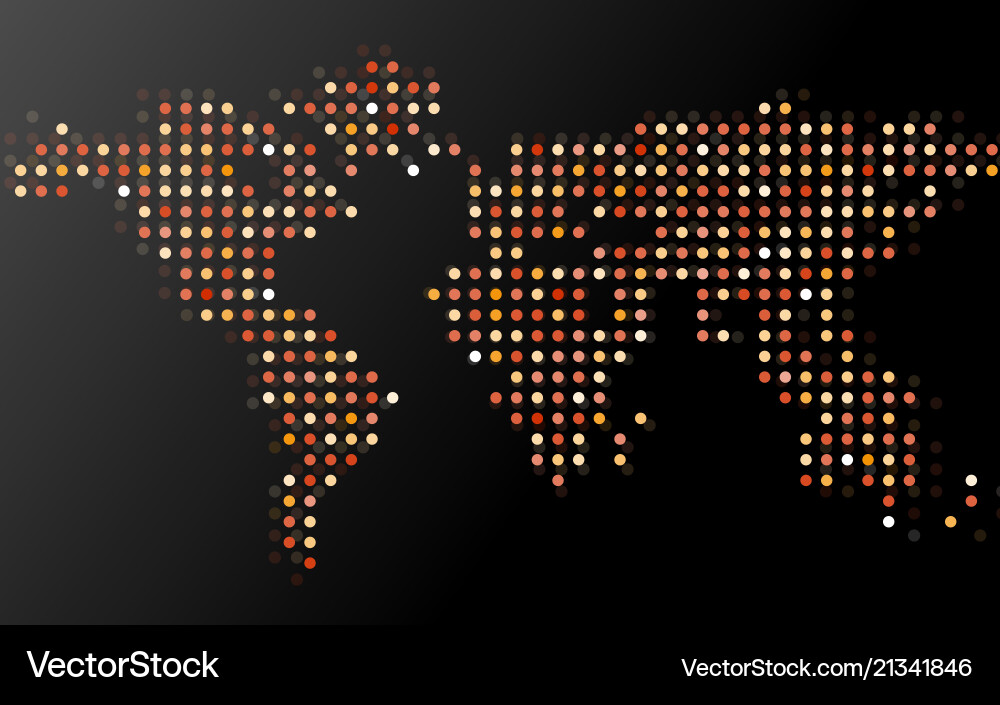 Abstract world map of dots on white background Vector Image