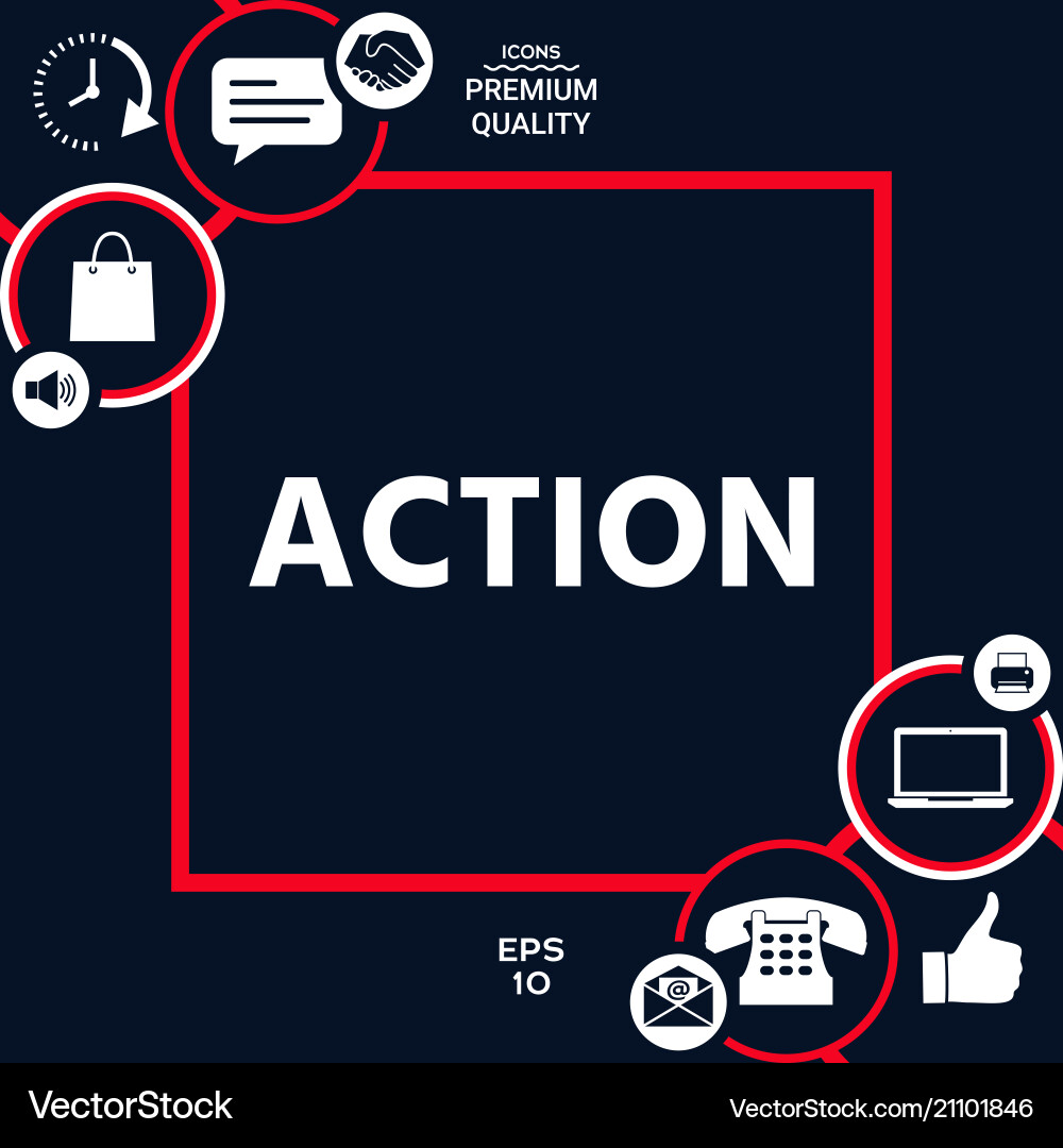 Action button symbol vector image