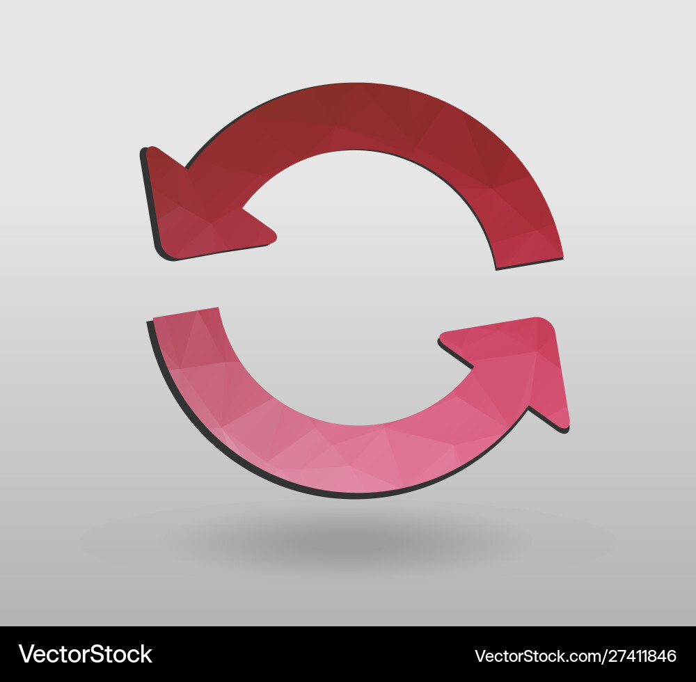 Arrow refresh icon reload sign with polygonal Vector Image