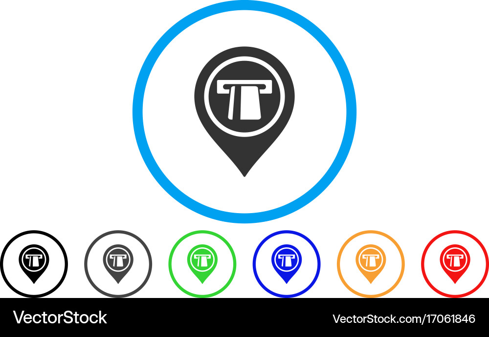 Bank machine pointer rounded icon vector image