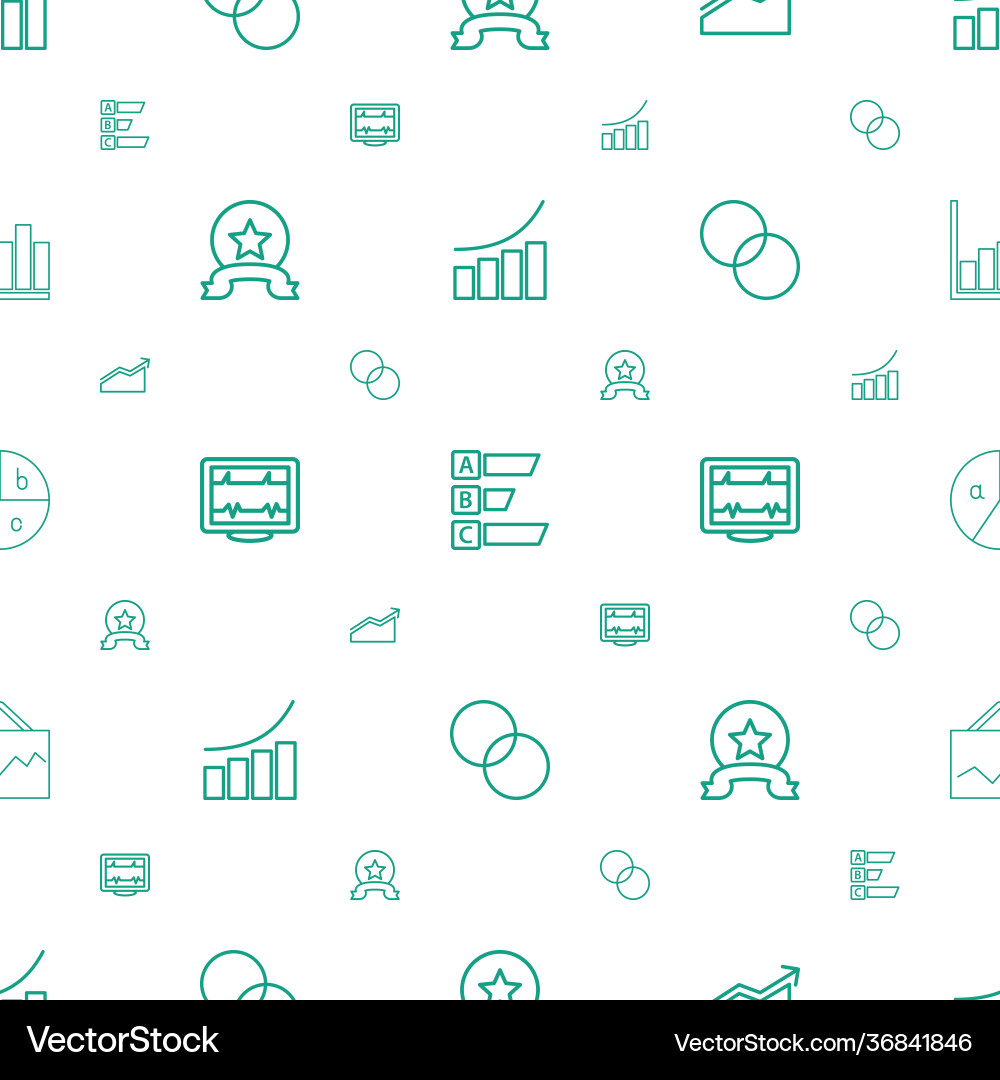 Chart icons pattern seamless white background vector image