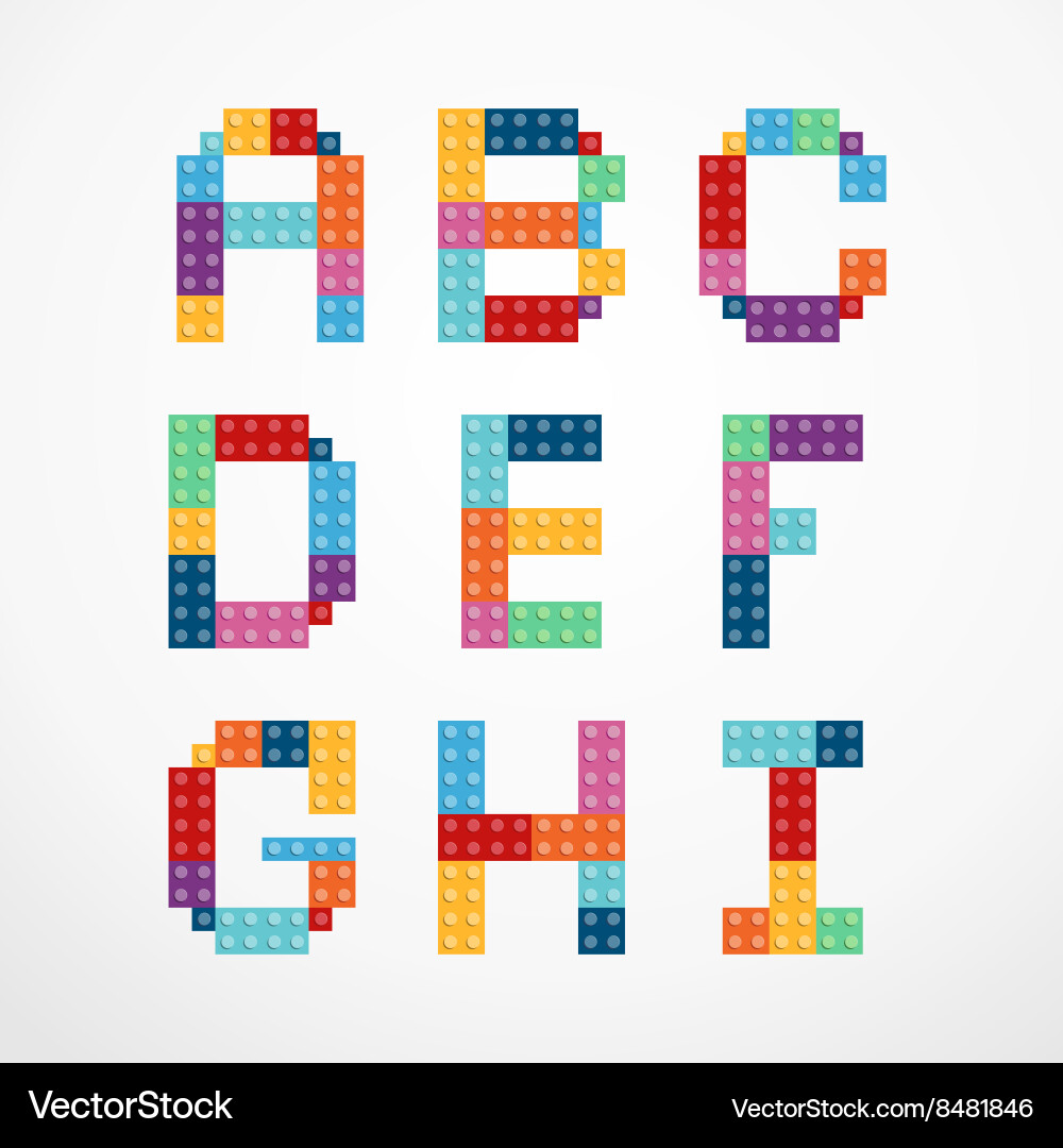 Colorful Letter Blocks Set Vector Image