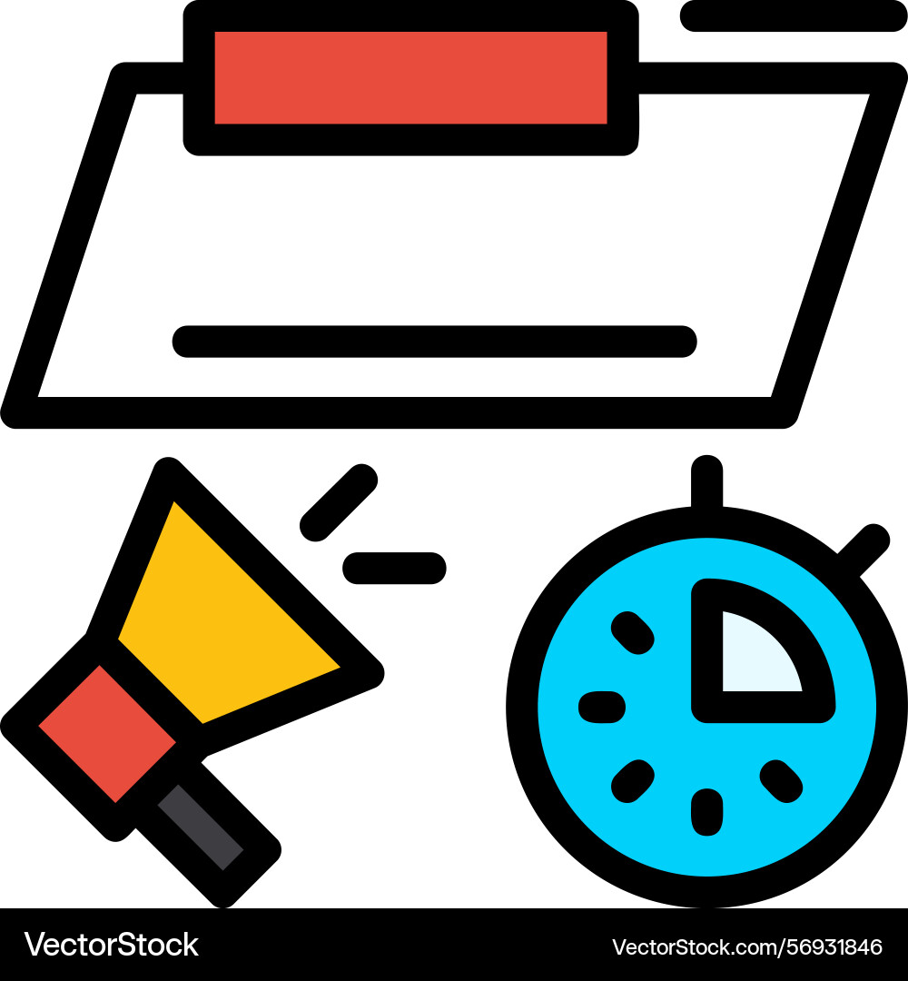 Countdown line filled style icon design vector image