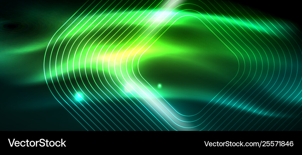 Dark background with neon glowing elements shiny Vector Image