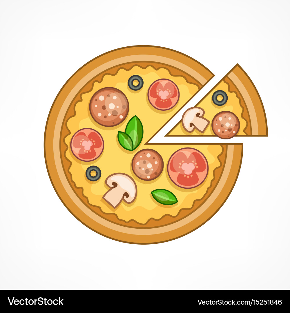 Delicious Salami Pizza Vector Image