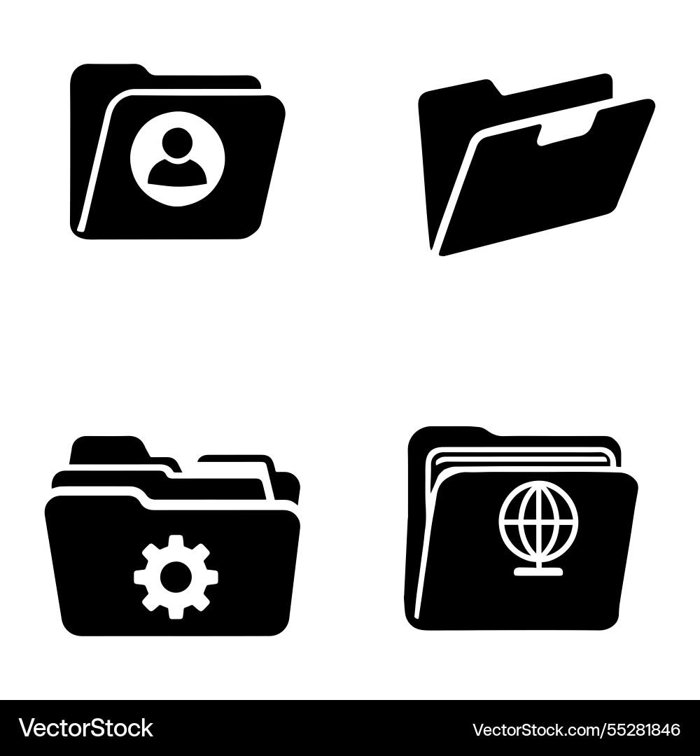File folder icons set File folder icons set vector image