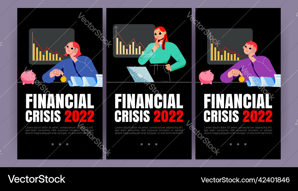 Finanzkrise 2022 Posts Finanzkrise 2022 Posts vektorbild