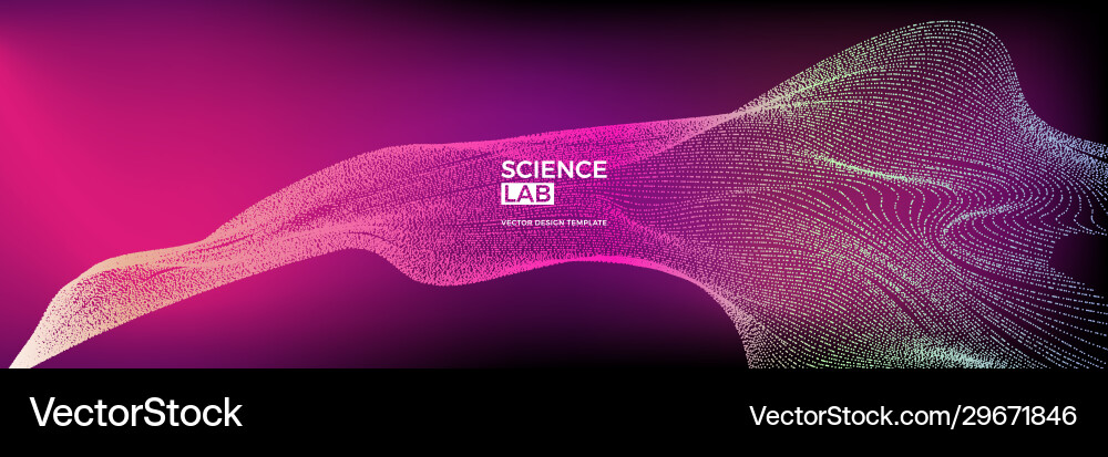 Futuristic background with dynamic particles vector image