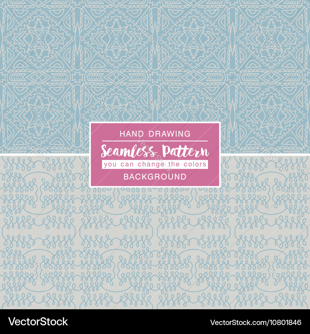 Grey backgrounds with seamless patterns Vector Image