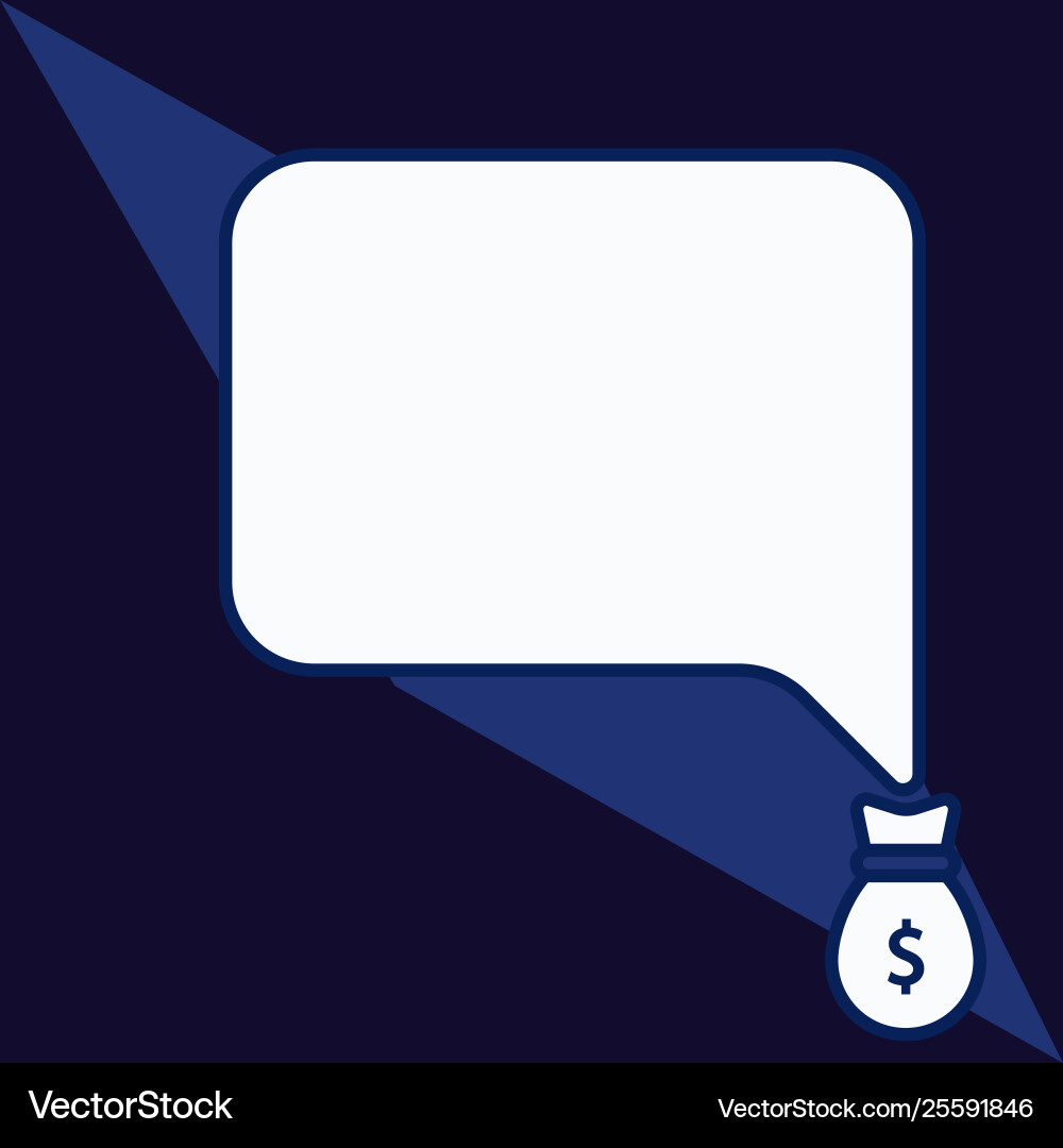Isolated front view speech bubble pointing down Isolated front view speech bubble pointing down vector image