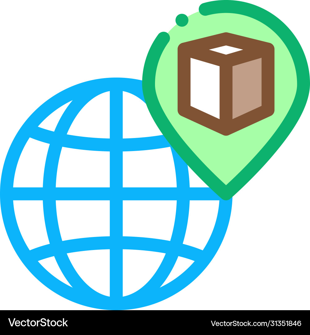 Kaaba geolocation on planet icon outline Kaaba geolocation on planet icon outline vector image