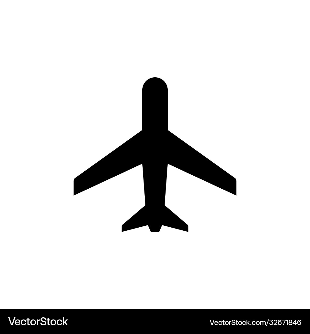 Plane or aircraft glyph icon Plane or aircraft glyph icon vector image