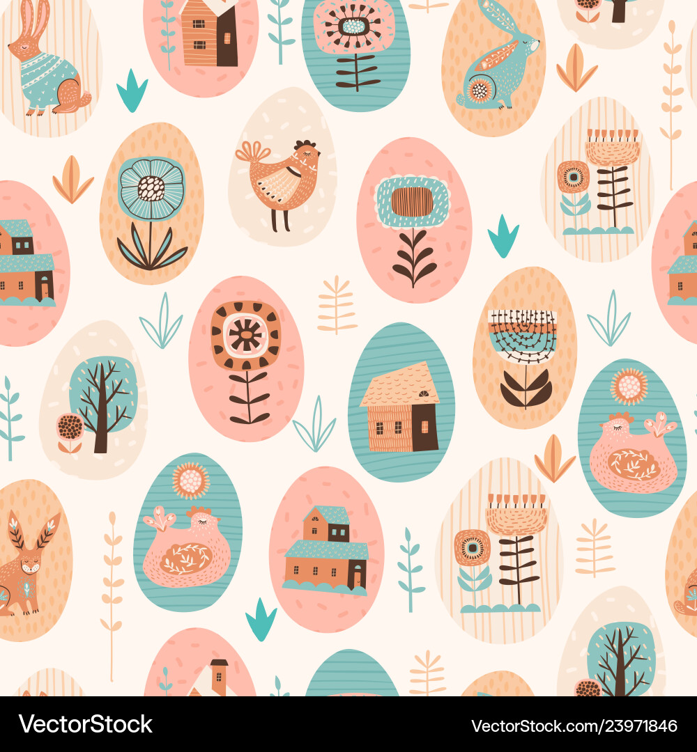Seamless pattern with easter symbols Seamless pattern with easter symbols vector image