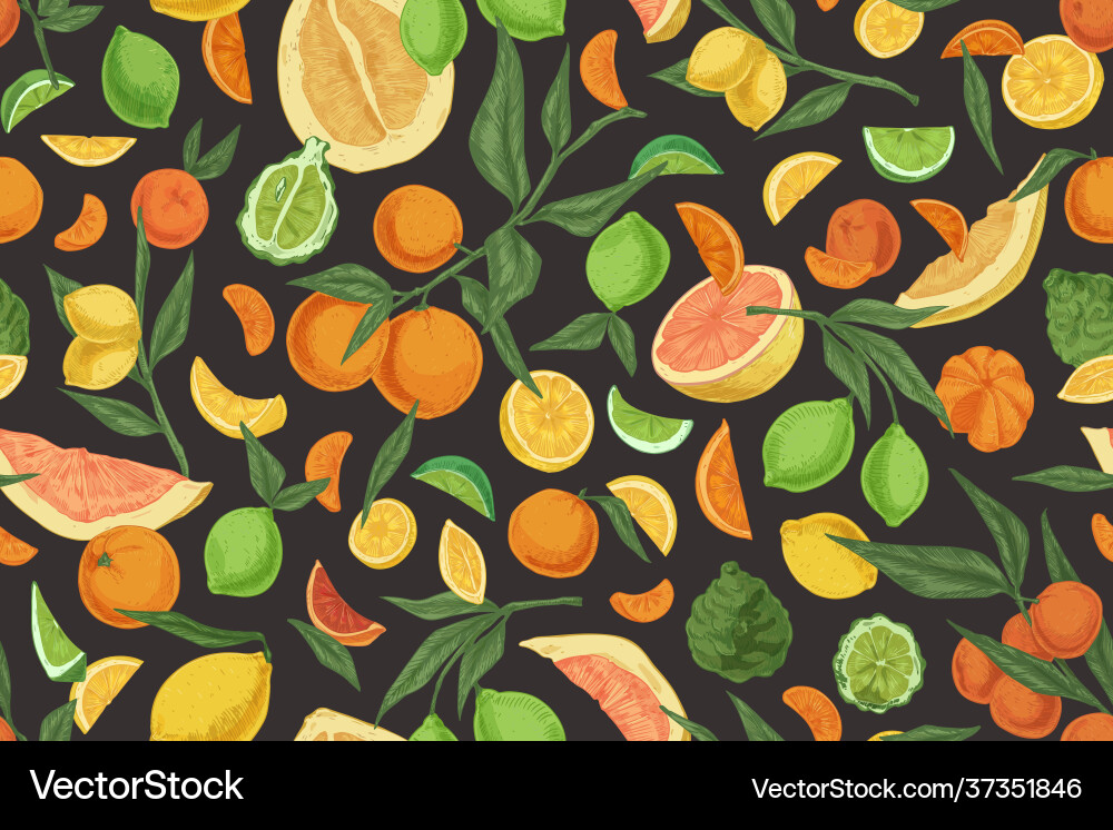 Seamless repeatable pattern with mix citrus Seamless repeatable pattern with mix citrus vector image