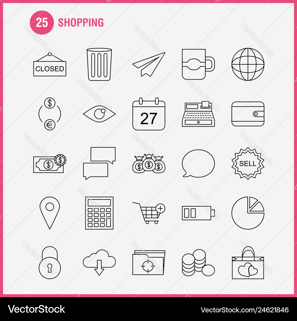 Shopping line icon for web print and mobile uxui Shopping line icon for web print and mobile uxui vector image
