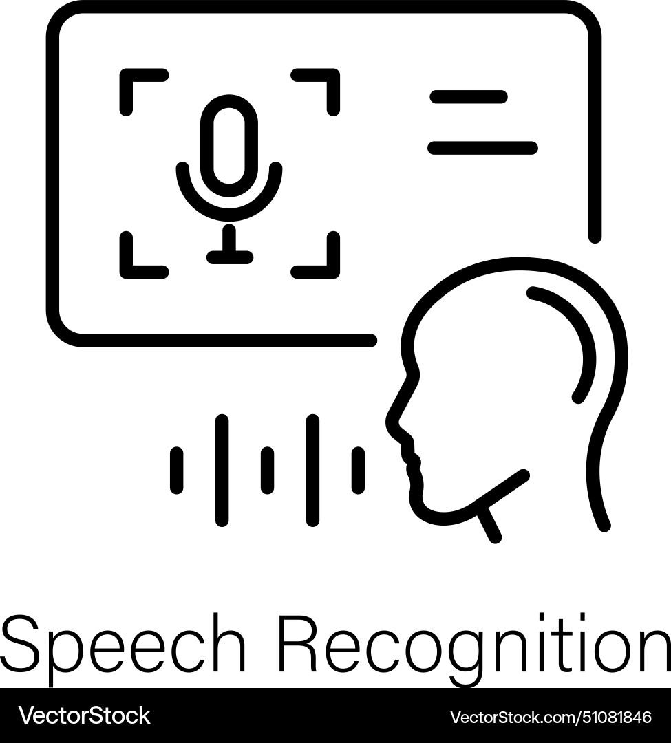 Speech recognition vector image