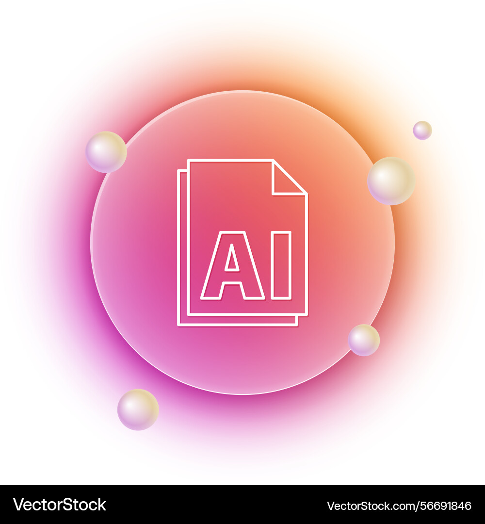 White ai file document download button icon White ai file document download button icon Vector Image
