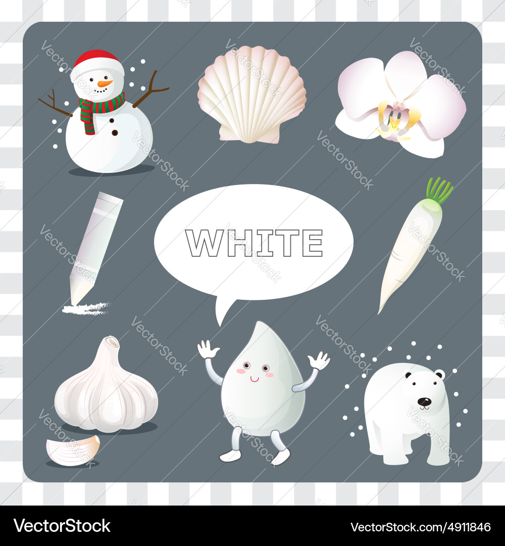 White Objects on Gray Background vector image