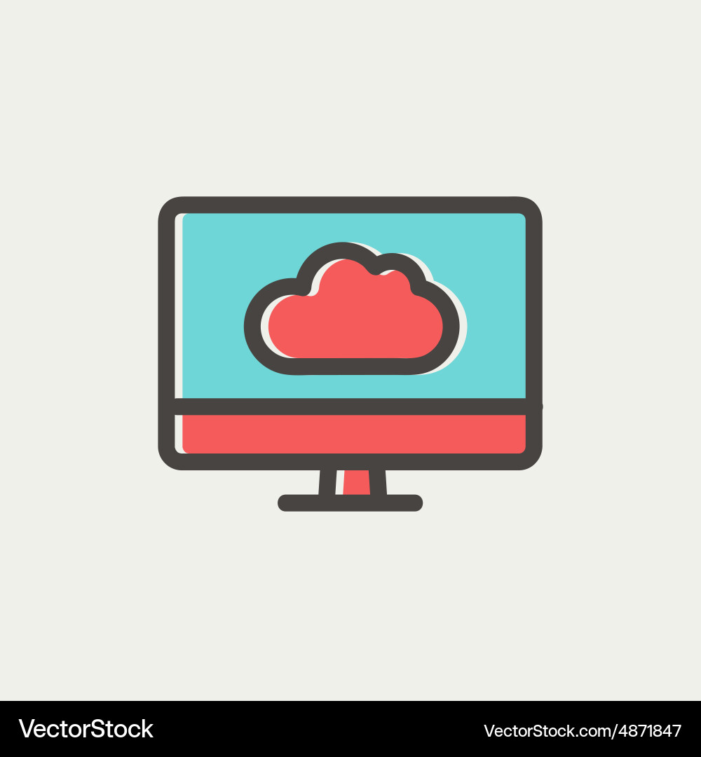 Cloud computing thin line icon Vector Image