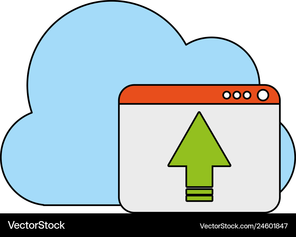 Cloud computing upload vector image