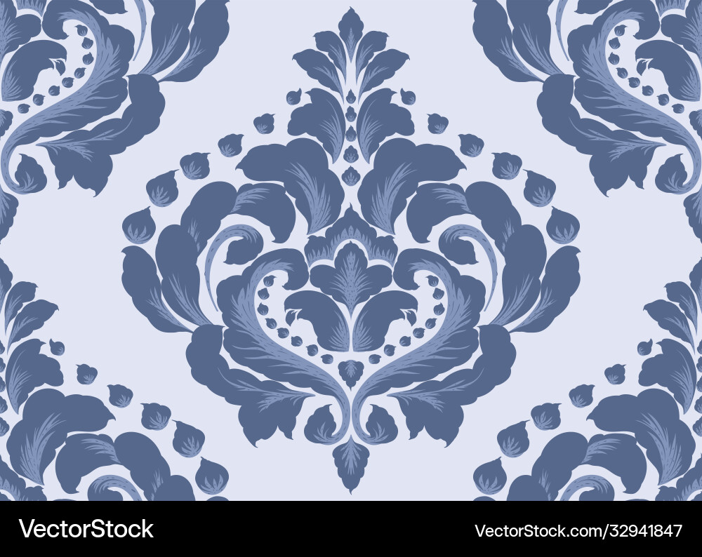 Damask seamless pattern element classical Damask seamless pattern element classical vector image