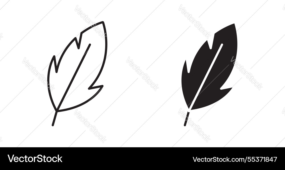 Feather icon set in thin line for web Feather icon set in thin line for web vector image