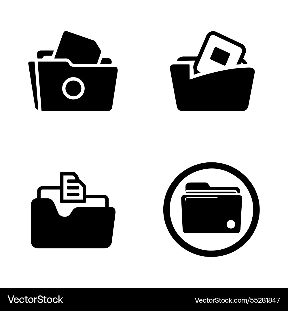 File folder icons set File folder icons set vector image
