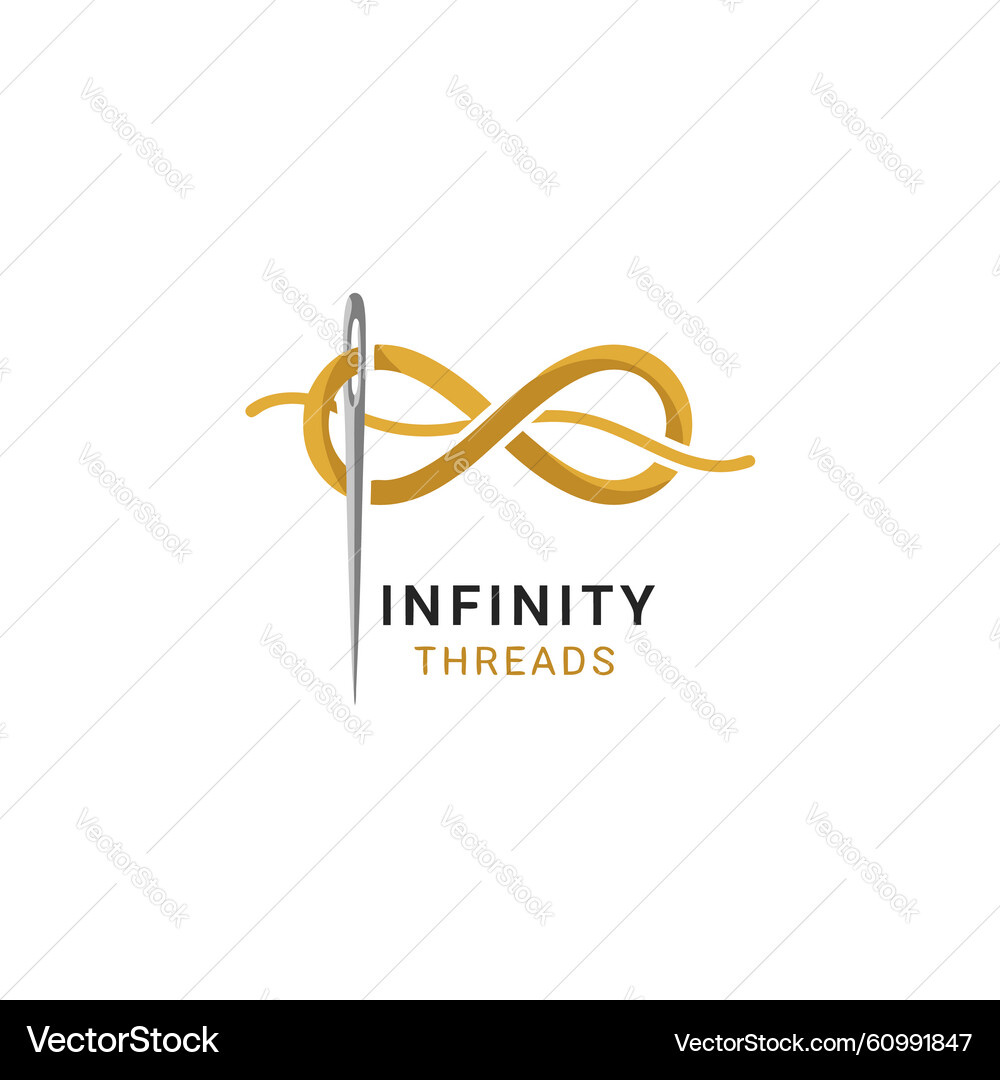 Threads Infinity Symbol Golden Infinity Thread Logo – Royalty-Free Vector | VectorStock