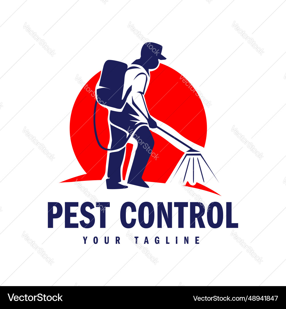 Hand-drawn pest control logo design Hand-drawn pest control logo design vector image