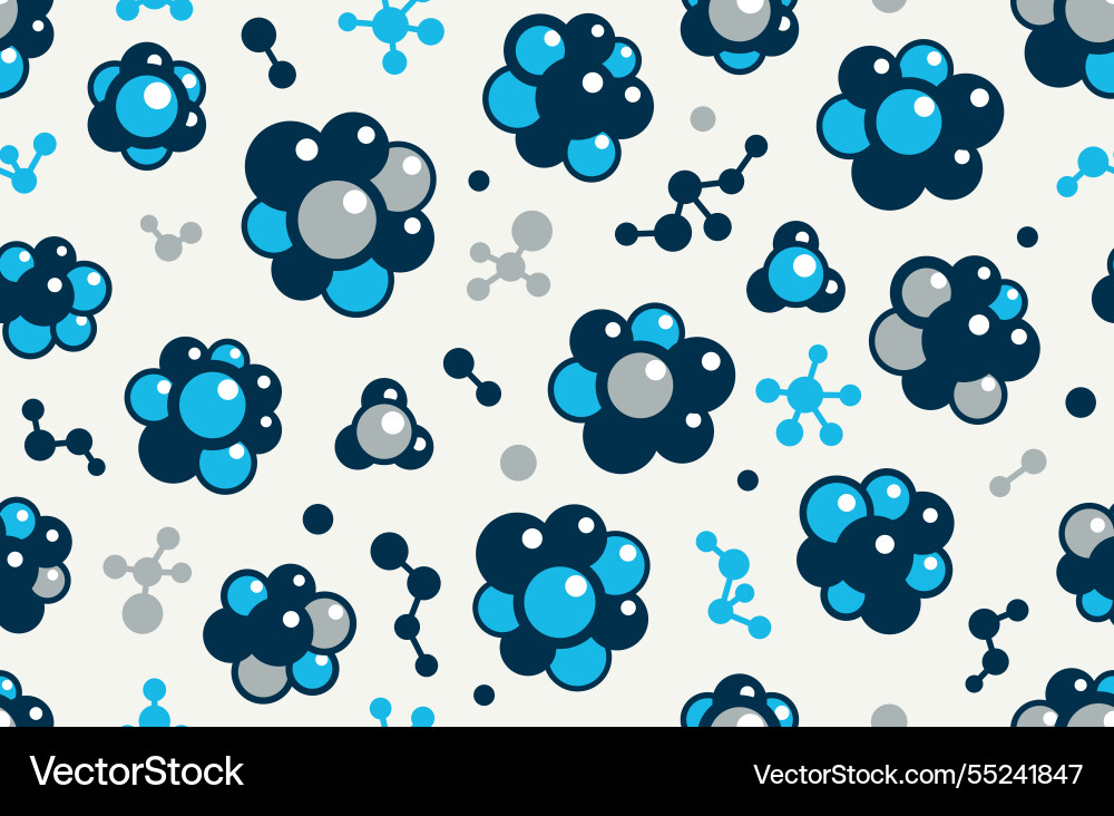 Molecules seamless pattern endless background Vector Image