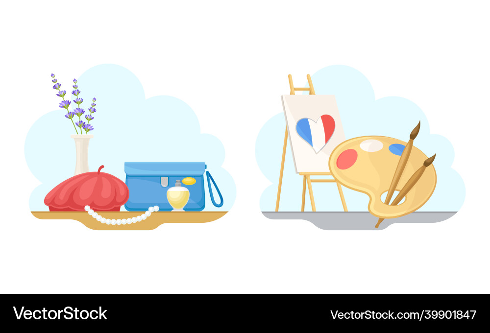 Paris set fashion and art symbols of france Paris set fashion and art symbols of france vector image