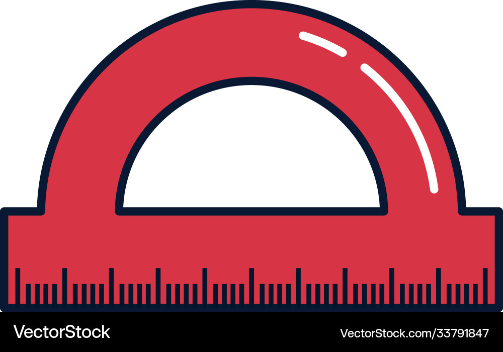 Protractor ruler line and fill style icon Vector Image