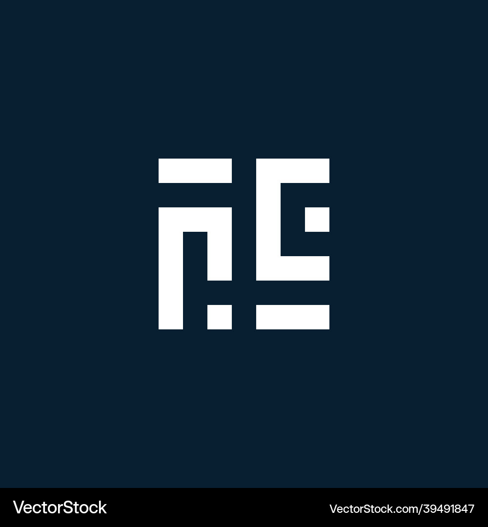 Rc initial monogram logo with geometric style Vector Image