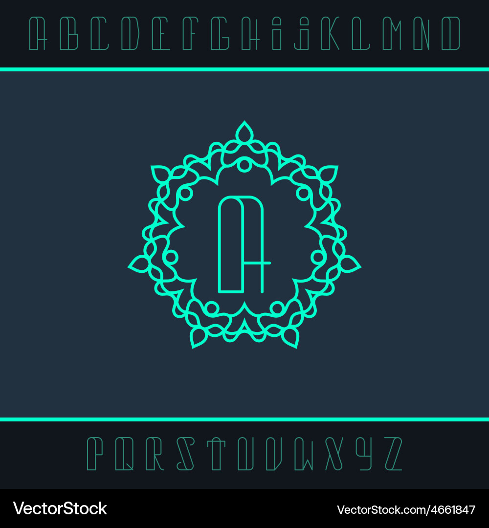 Set from the monogram and a font vector image