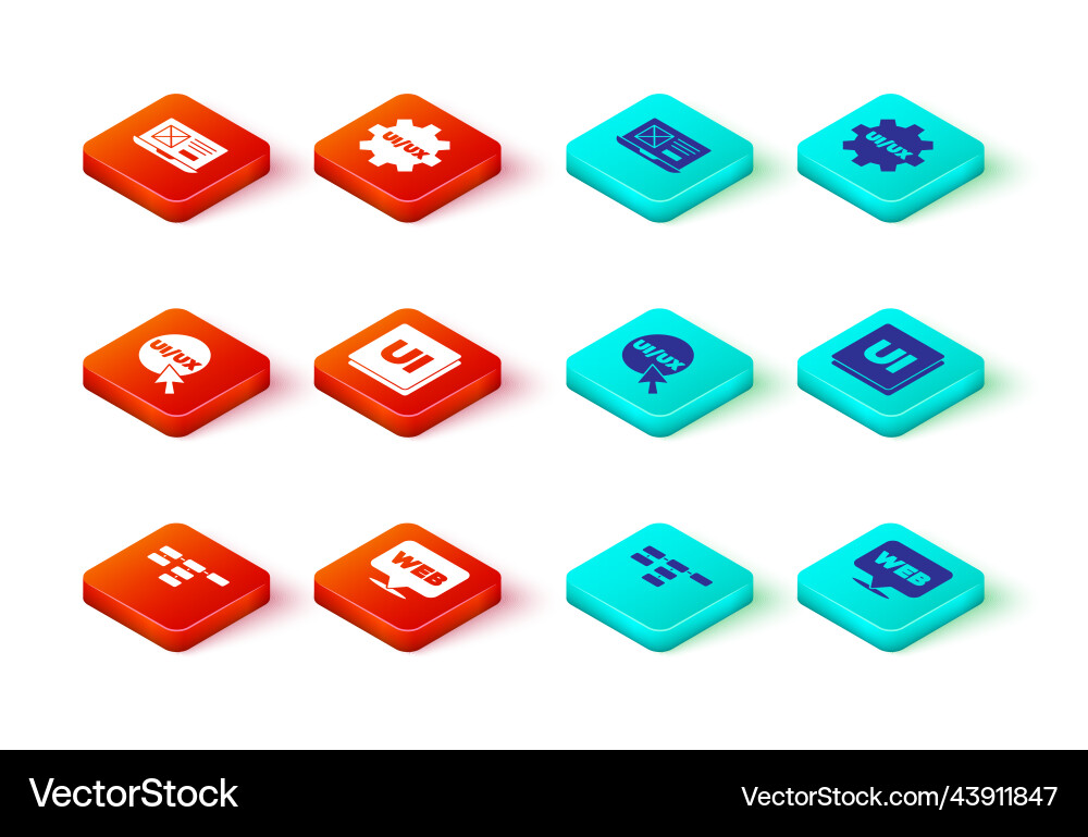 Set site map web and graphic design ui or ux Vector Image