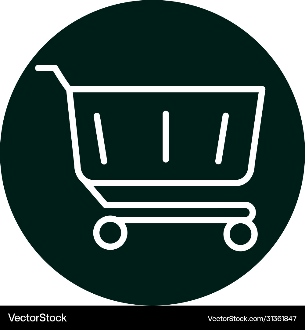 Shopping cart block and line style icon vector image