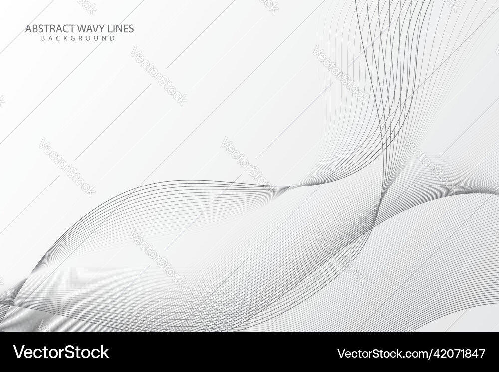White background with wavy lines and copy space Vector Image