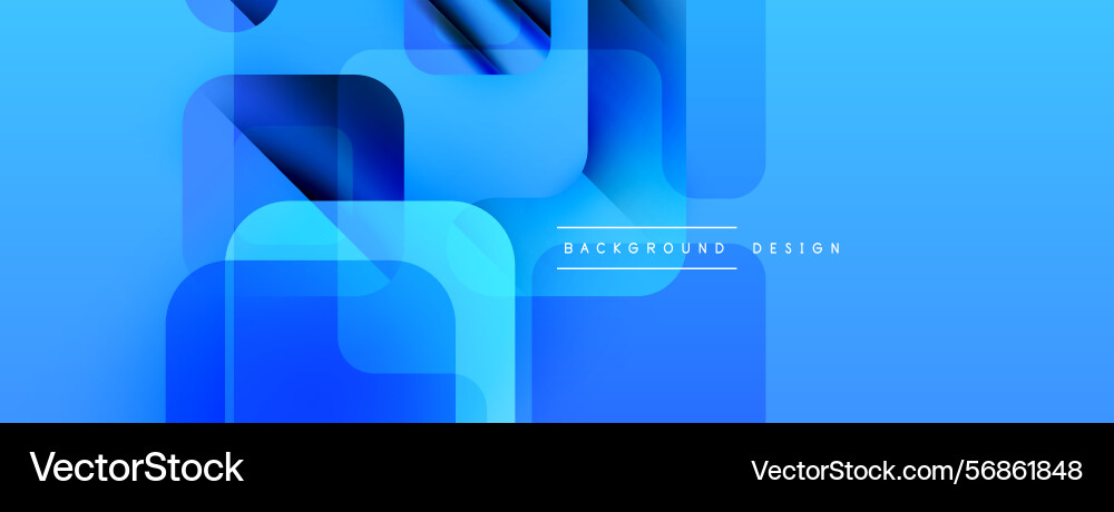 Abstract blue shapes overlap creating dynamic Vector Image
