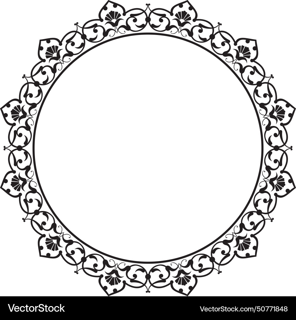 Circular ornament design pattern frame border vector image