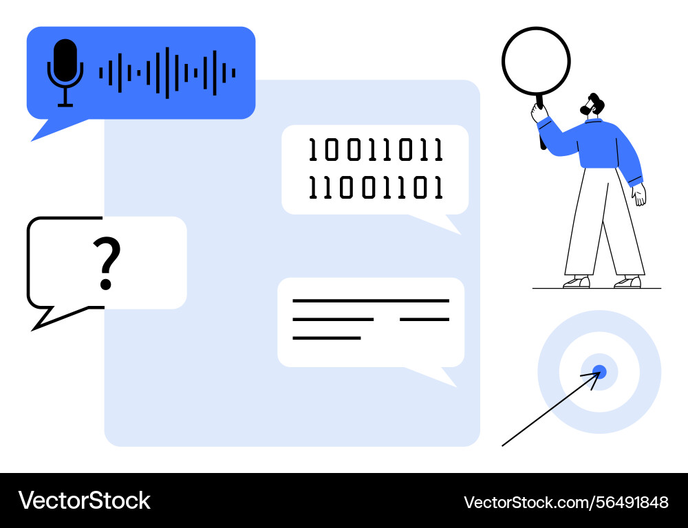 Conversational ai binary communication Conversational ai binary communication vector image