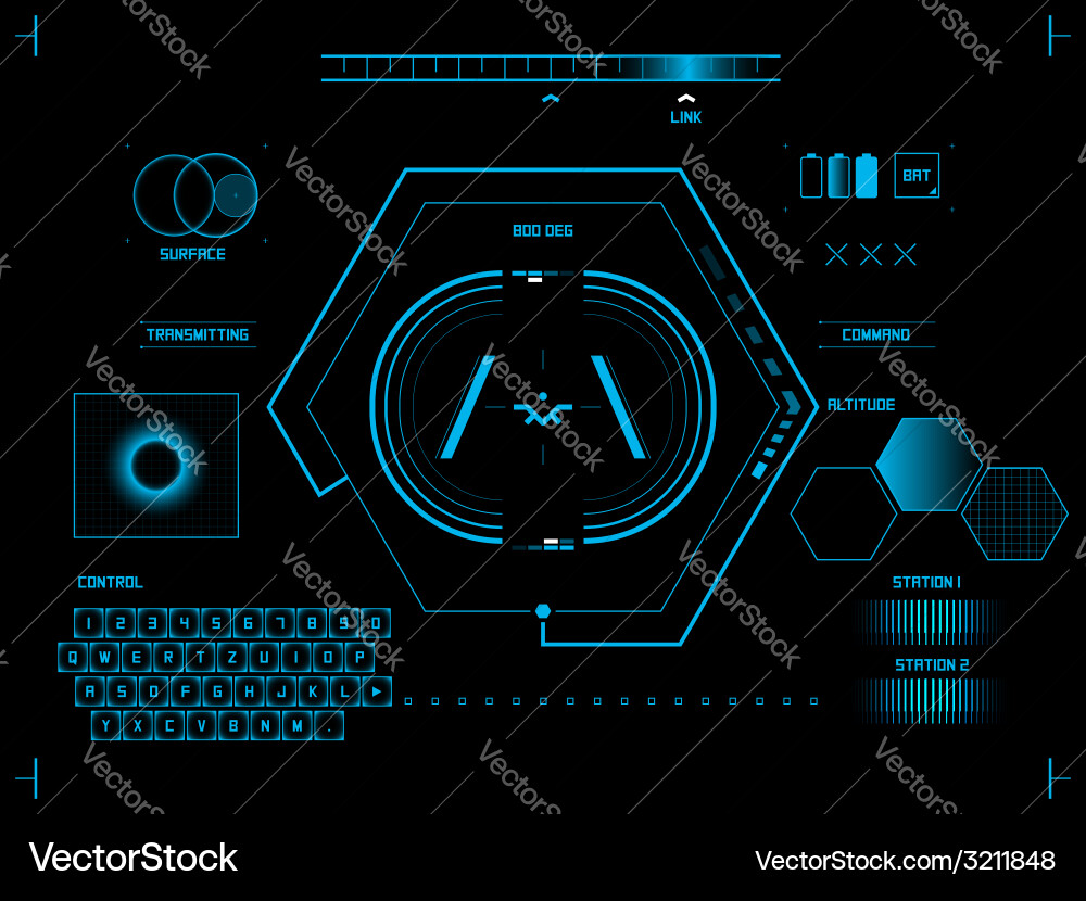 Cyberpunk User Interface HUD vector image