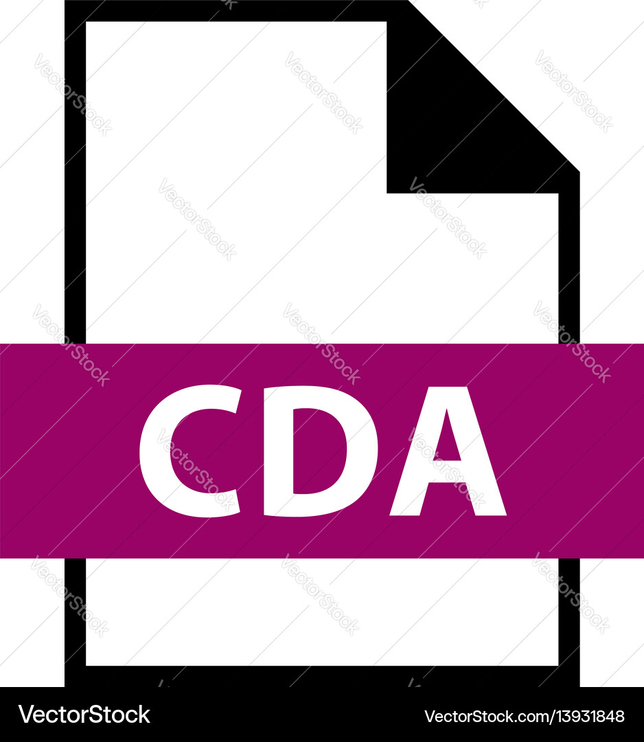 File name extension cda type Vector Image