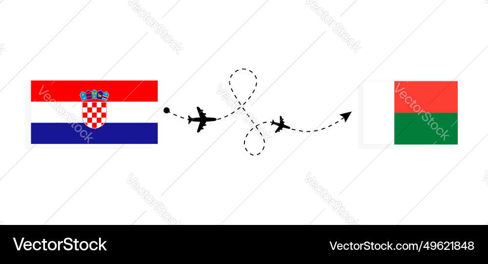 Flight and travel from croatia to madagascar Flight and travel from croatia to madagascar vector image