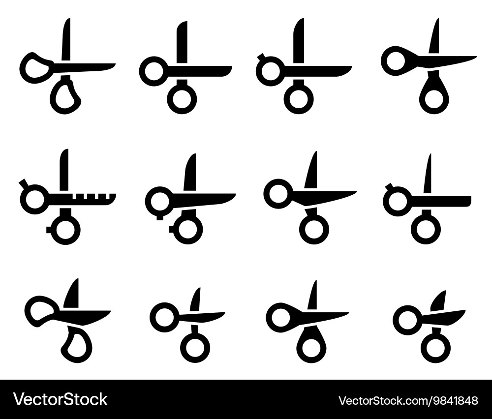 Isolated Scissors Collection vector image