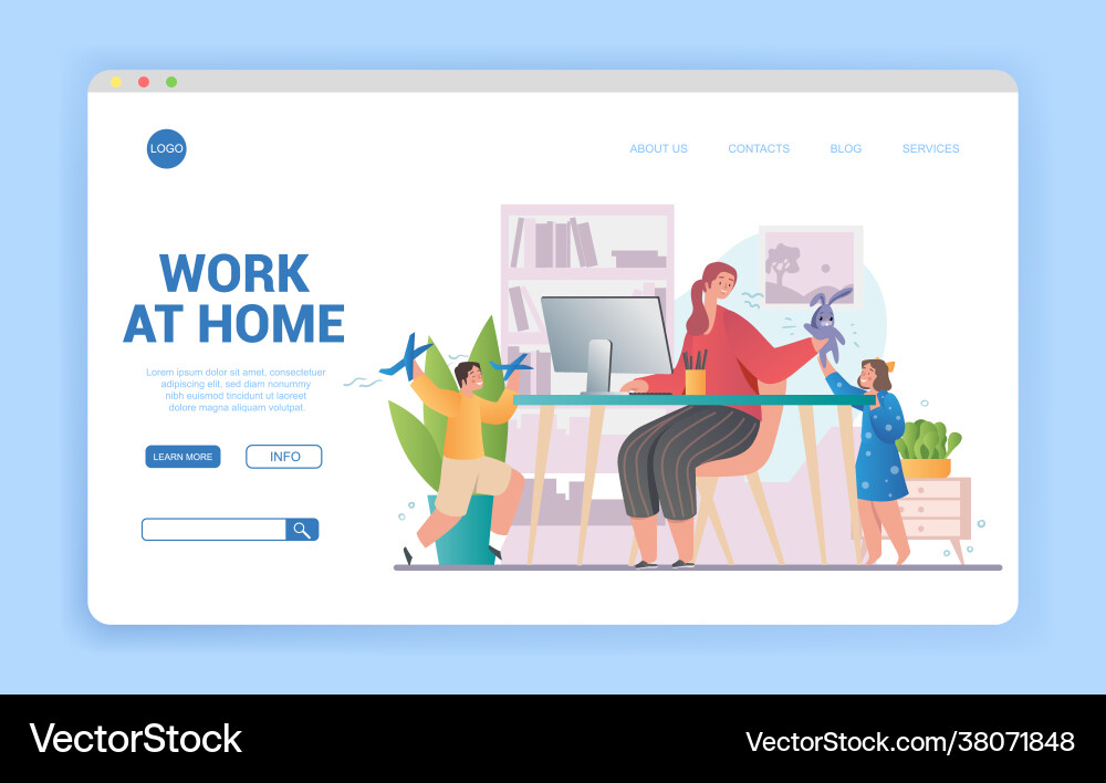 Kids distracting their mother Vector Image