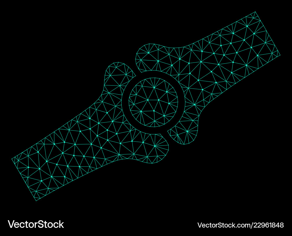 Mesh artificial bone joint in polygonal 2d vector image