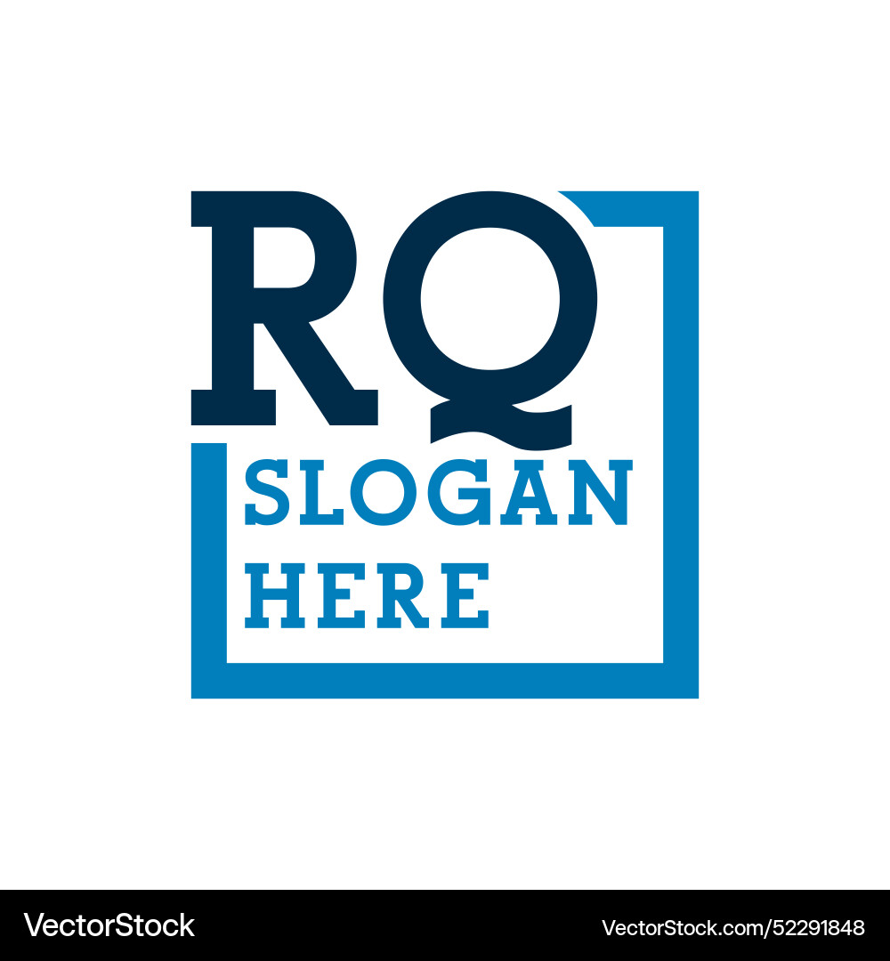 Minimal initials logo letters r and q rq initial Vector Image